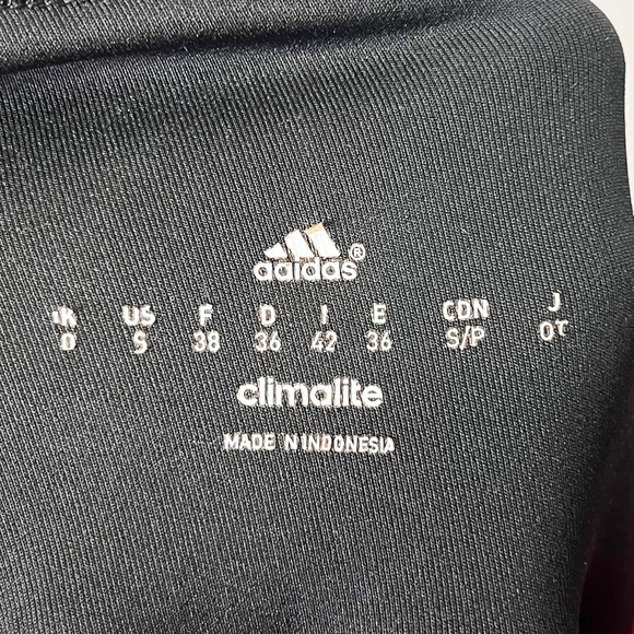 adidas Response Long Tights Leggings in Black & Vivid Berry Stripe - Picture 9 of 10